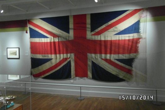 The flag flown by HMS Nottingham, sunk at the battle of Jutland in 1916 with the loss of 40 lives.